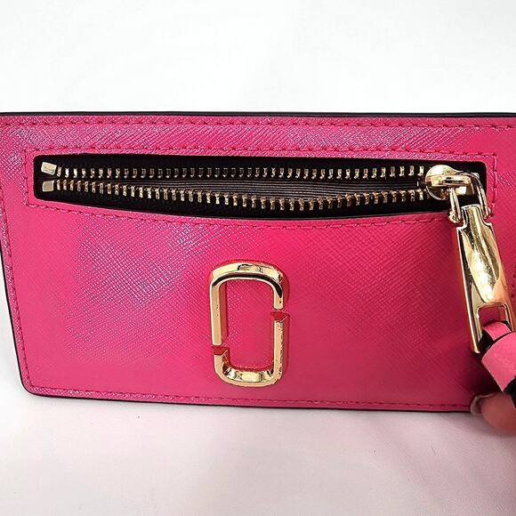 Marc Jacobs Snap Shot Pink Card Case Coin Purse Wallet - Picture 11 of 14
